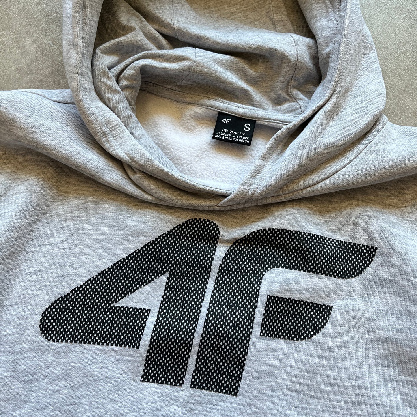 4F Grey Logo Hoodie S