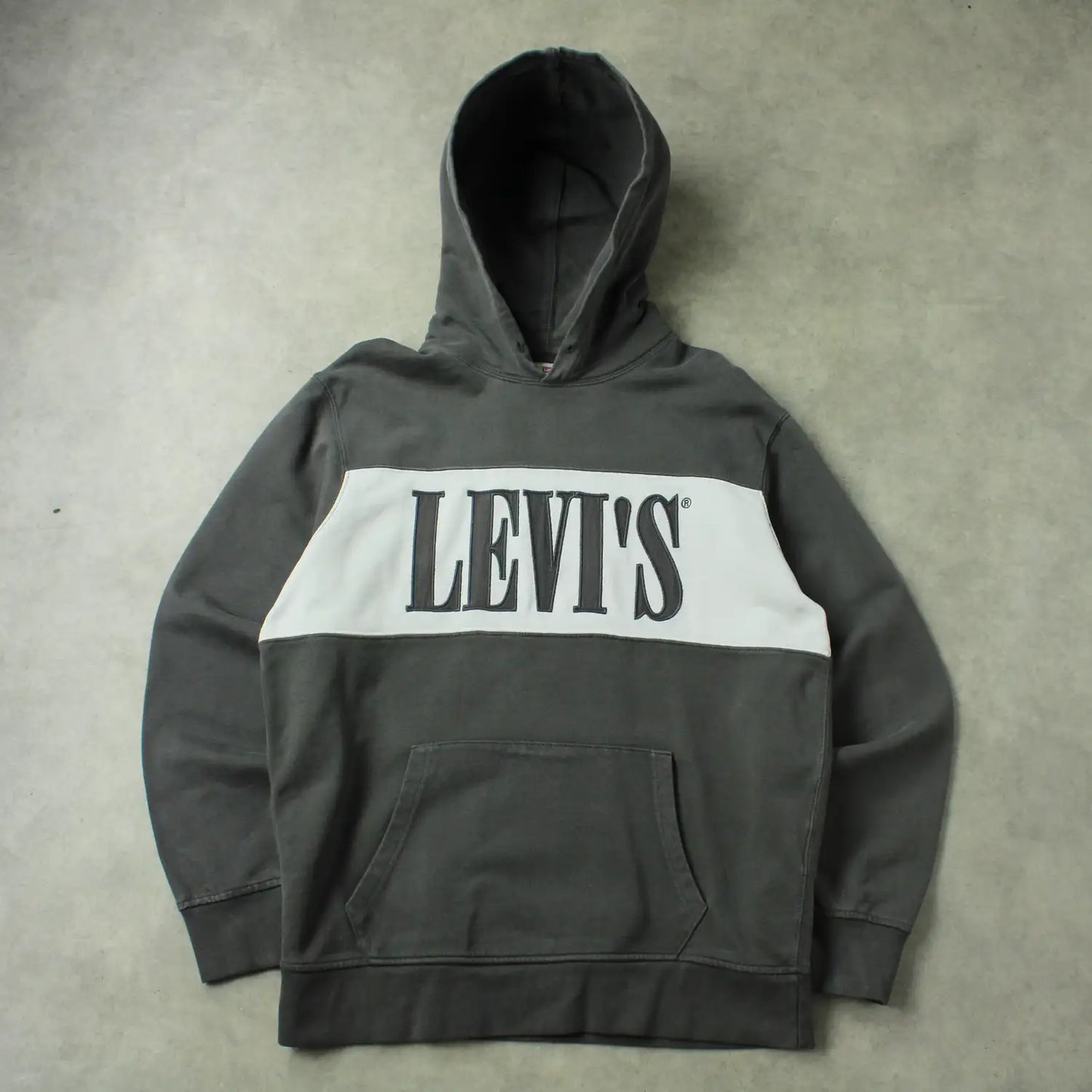 Levi’s Embroidered Hoodie – Grey/White (Man-M)