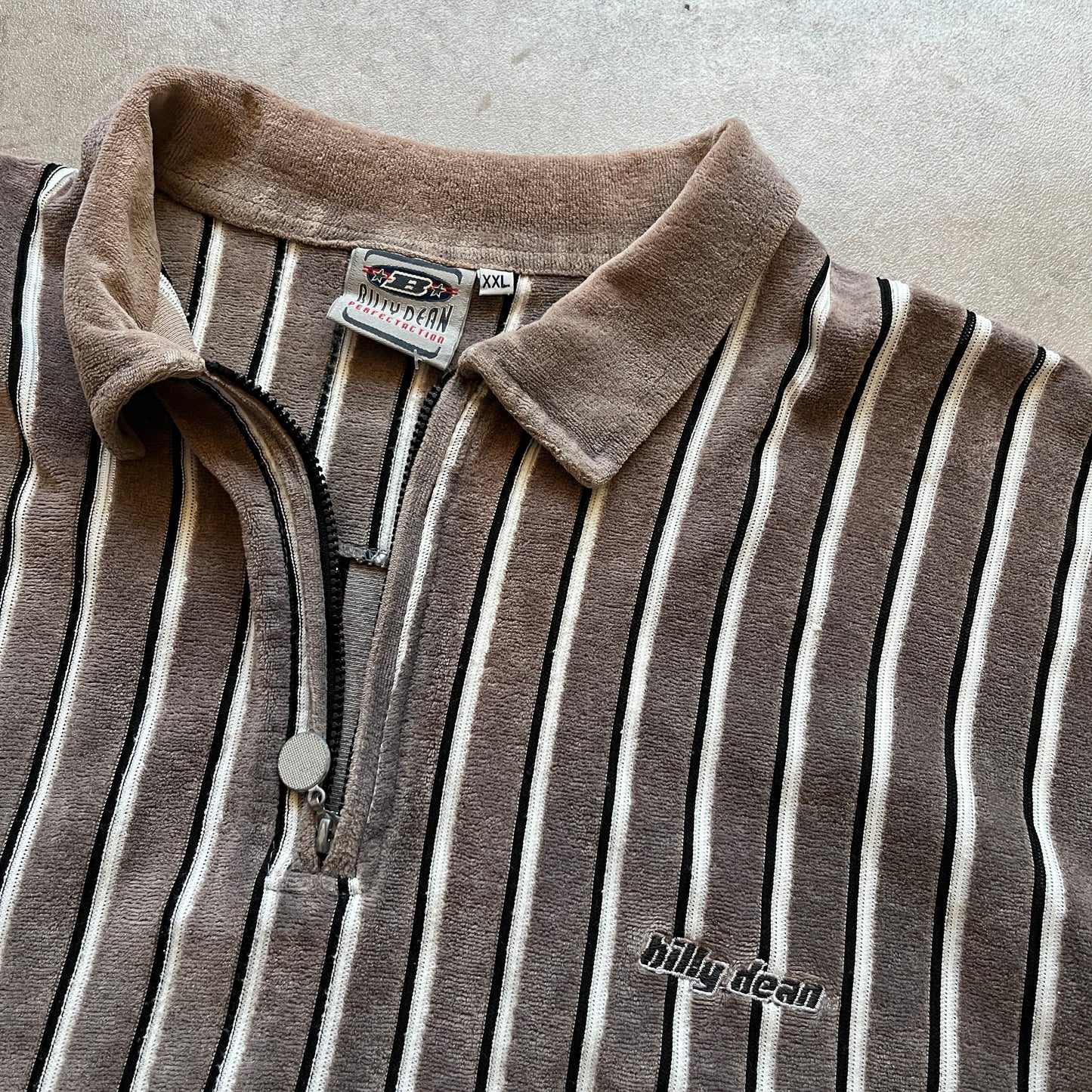 Billy Dean Striped Long Sleeve Polo Shirt XXL