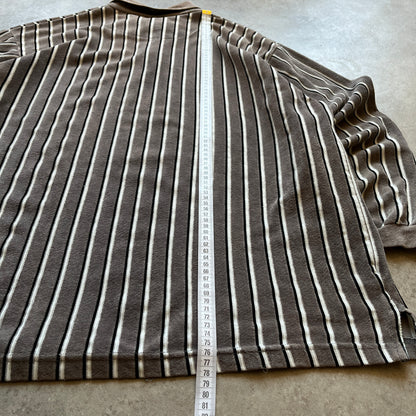 Billy Dean Striped Long Sleeve Polo Shirt XXL