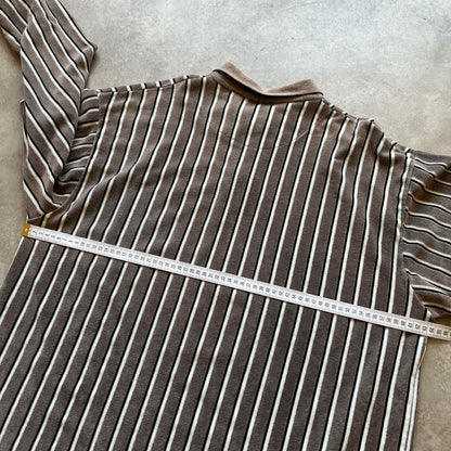 Billy Dean Striped Long Sleeve Polo Shirt XXL