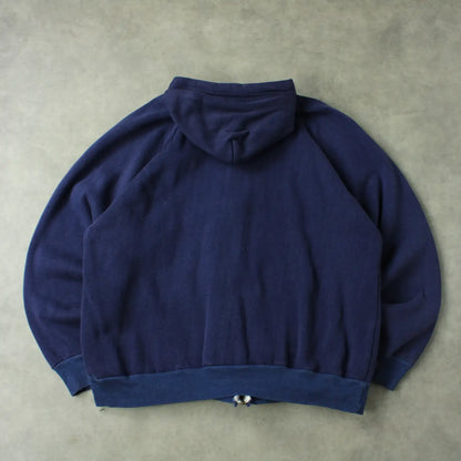 Vintage Romanian Made Thermo Lined Zip Hoodie – Navy (Man-M)