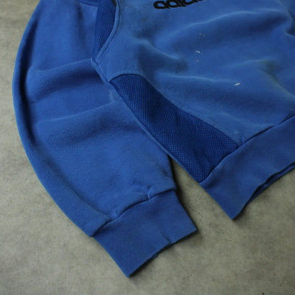 Adidas Logo Crewneck Sweatshirt – Blue (Man-L,Distressed)