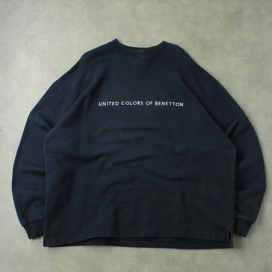 United Colors of Benetton Embroidered Crewneck – Black (Man-XL)