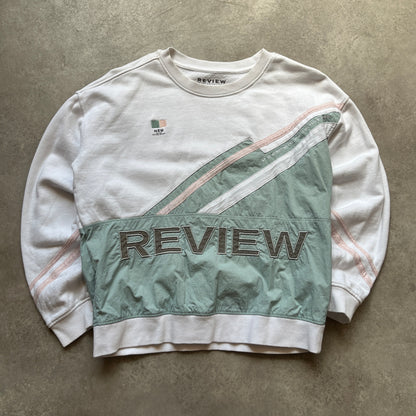 Review White Green Cropped Sweatshirt L