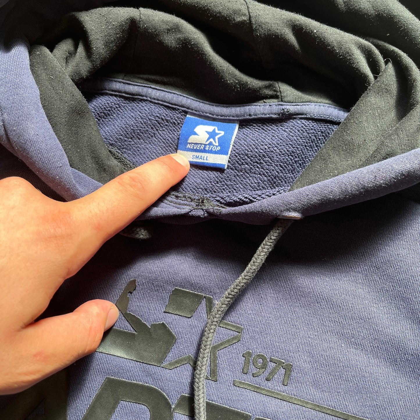Starter Navy Black Hoodie S