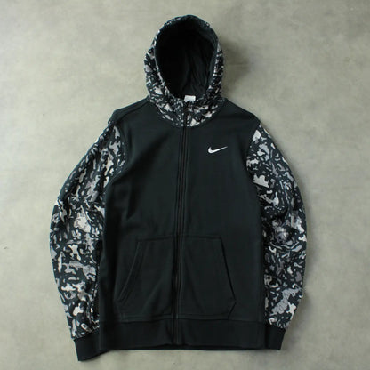 Nike Club Fleece Zip Hoodie – Black-Camo (Man-S)