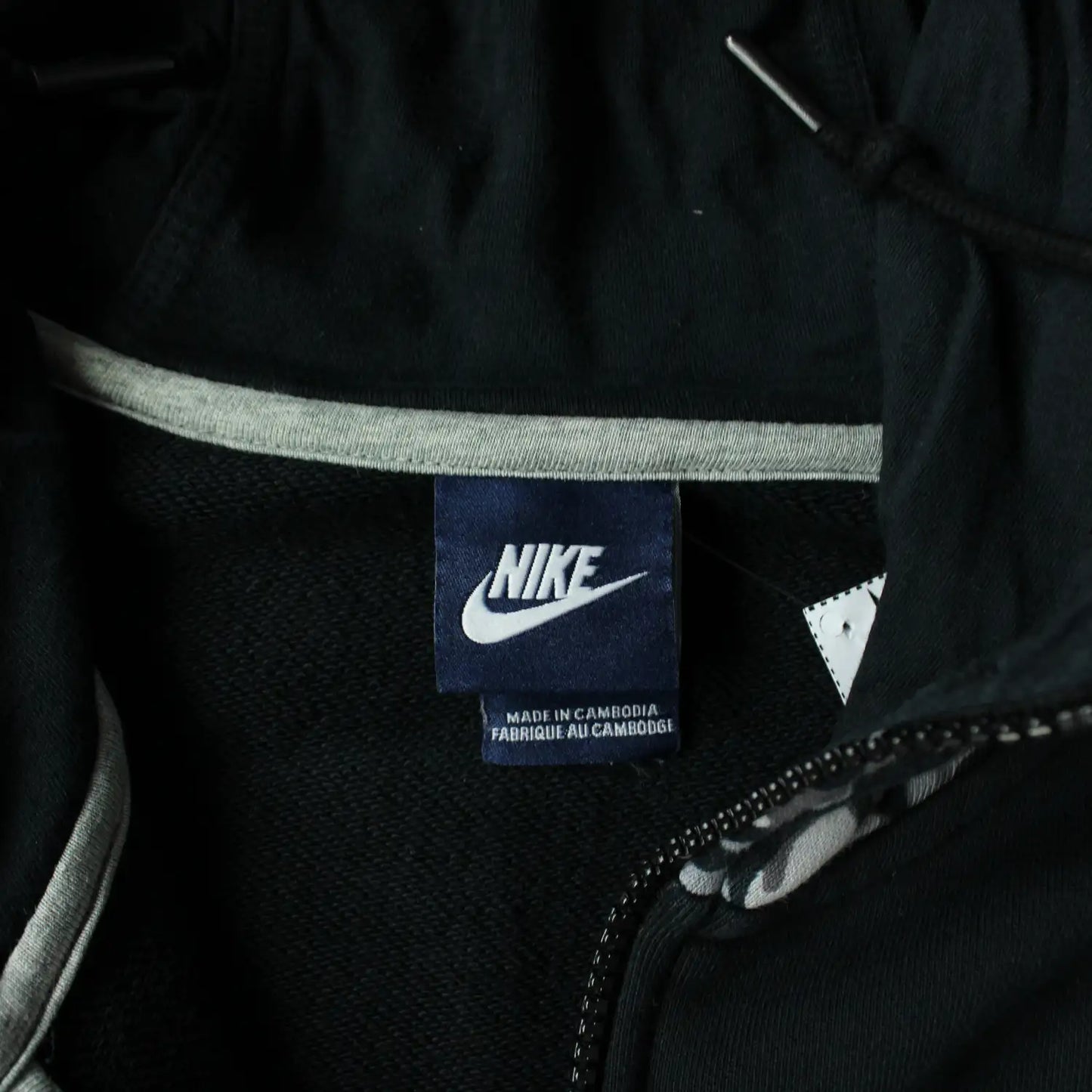 Nike Club Fleece Zip Hoodie – Black-Camo (Man-S)