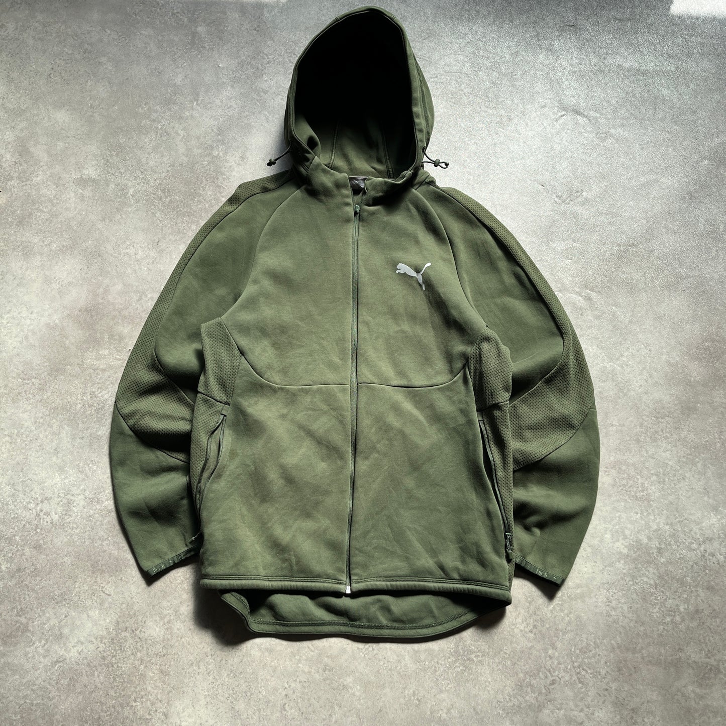 Puma Green Zip Hoodie L