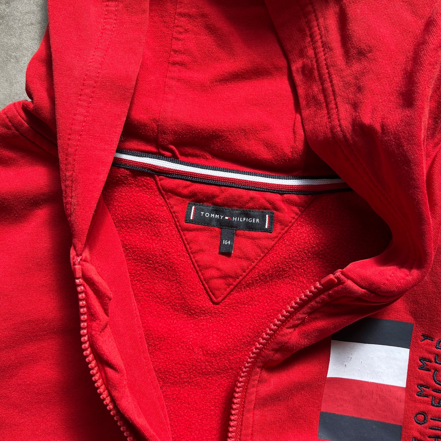 Tommy Hilfiger Red Zip Hoodie 164CM