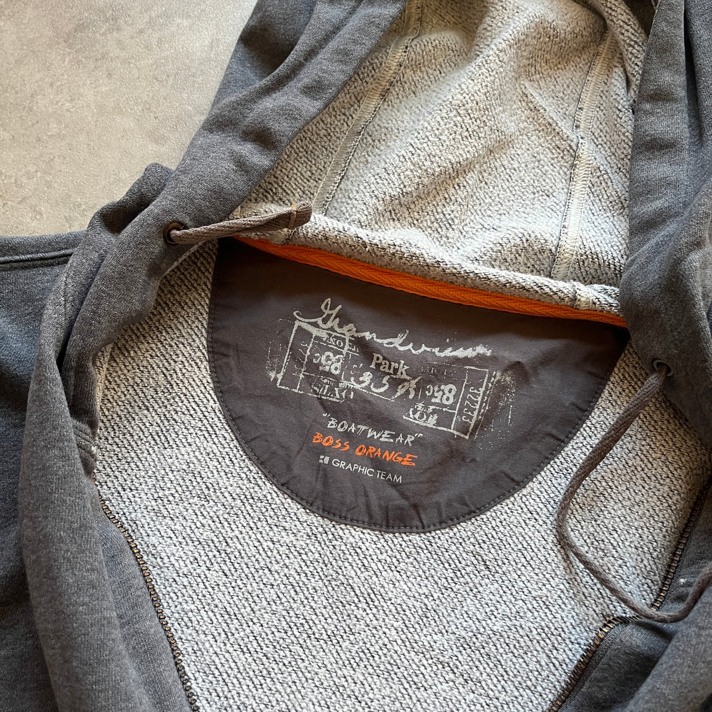 Boss Orange Grey Zip Hoodie M