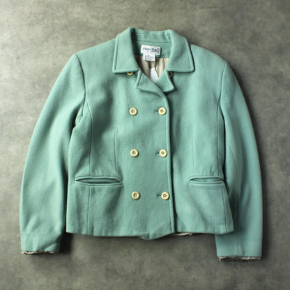 Charles Gray Double Breasted Wool Jacket – Mint Green (Woman-S)