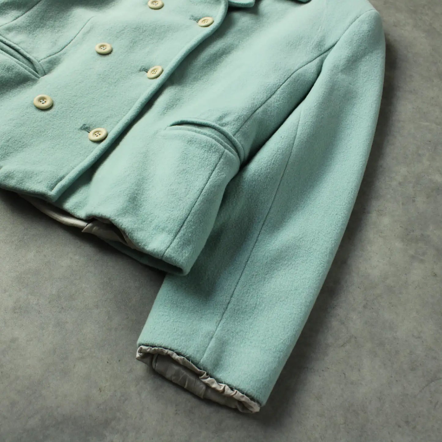 Charles Gray Double Breasted Wool Jacket – Mint Green (Woman-S)