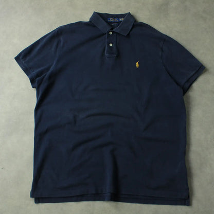 Ralph Lauren Piqué Polo – Navy Blue Embroidered Logo (Man-XL)