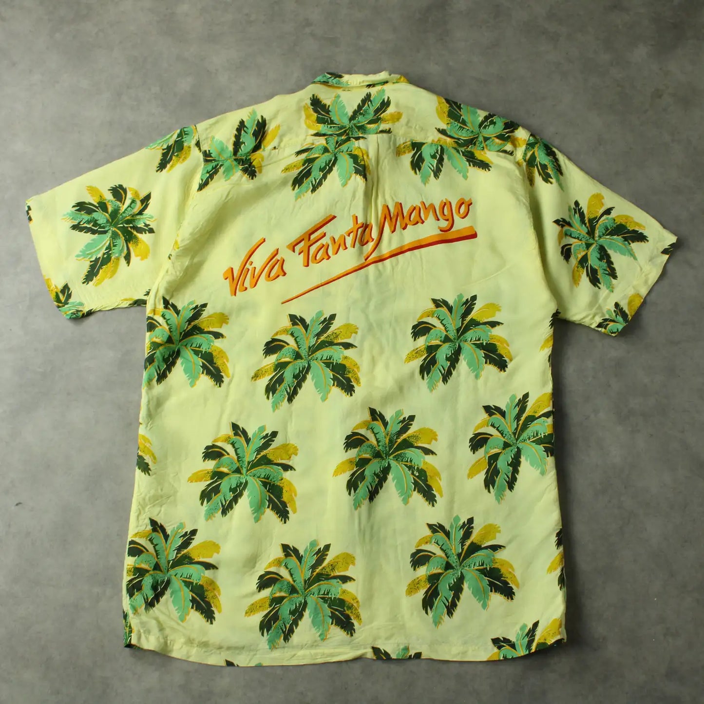 Viva Fanta Mango Hawaiian Shirt – Yellow Palm Print (Man-M)