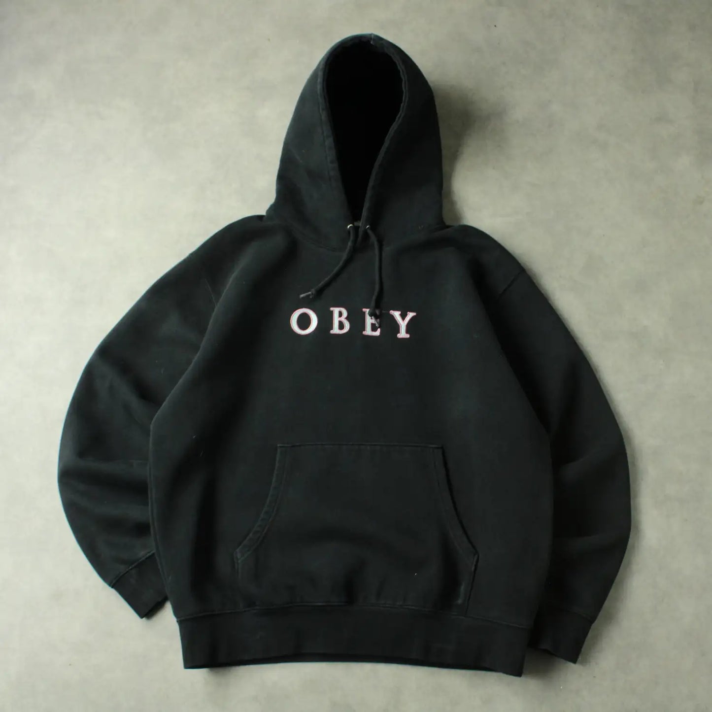 Obey Embroidered Logo Hoodie – Black (Man-L)