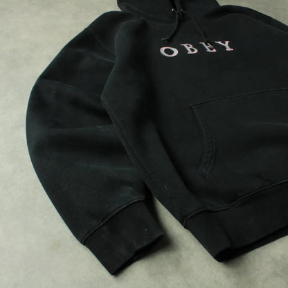 Obey Embroidered Logo Hoodie – Black (Man-L)
