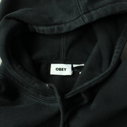 Obey Embroidered Logo Hoodie – Black (Man-L)