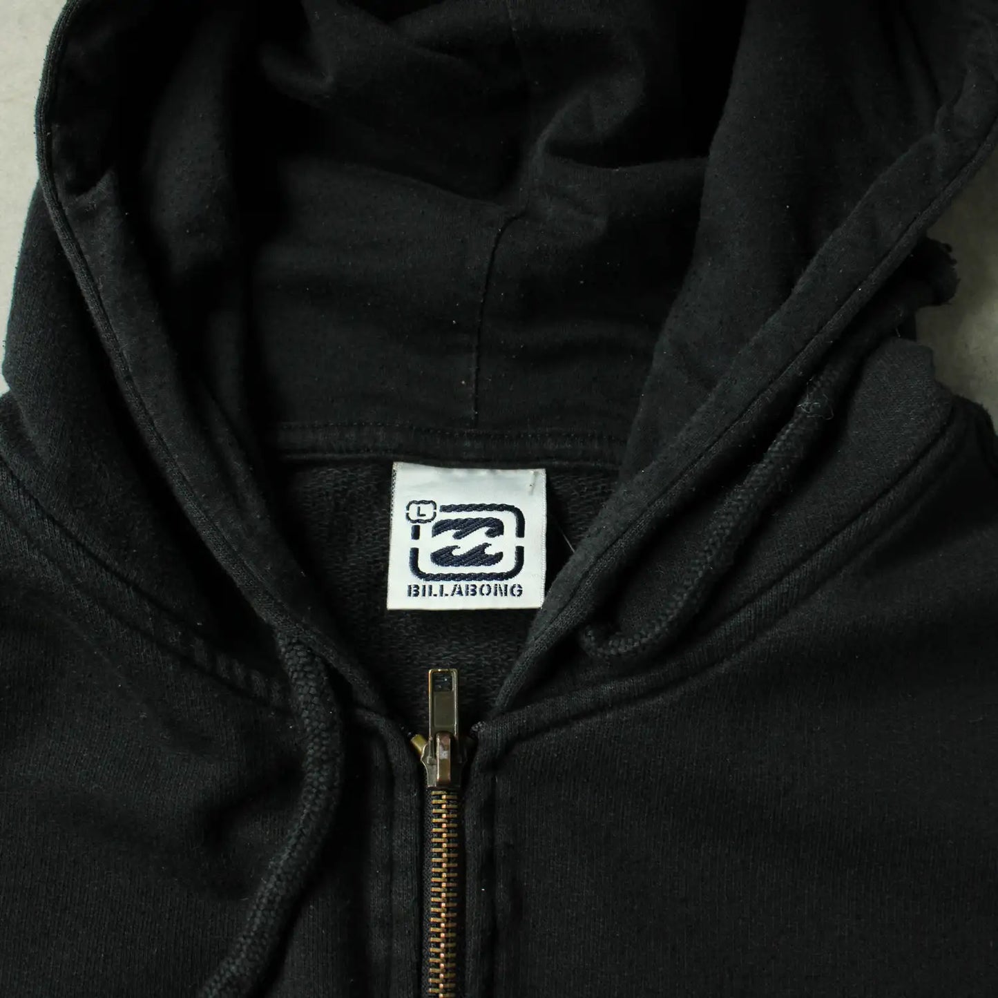 Billabong Embroidered Zip Hoodie – Black (Man-L,Spotted)