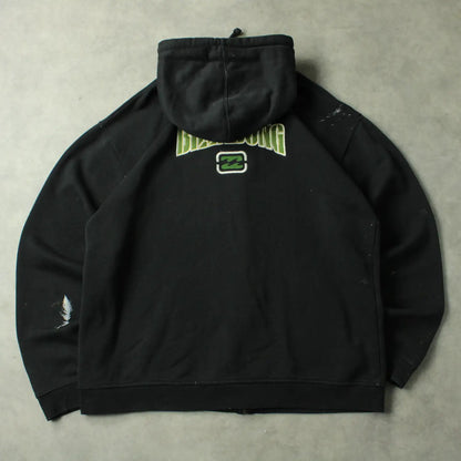 Billabong Embroidered Zip Hoodie – Black (Man-L,Spotted)