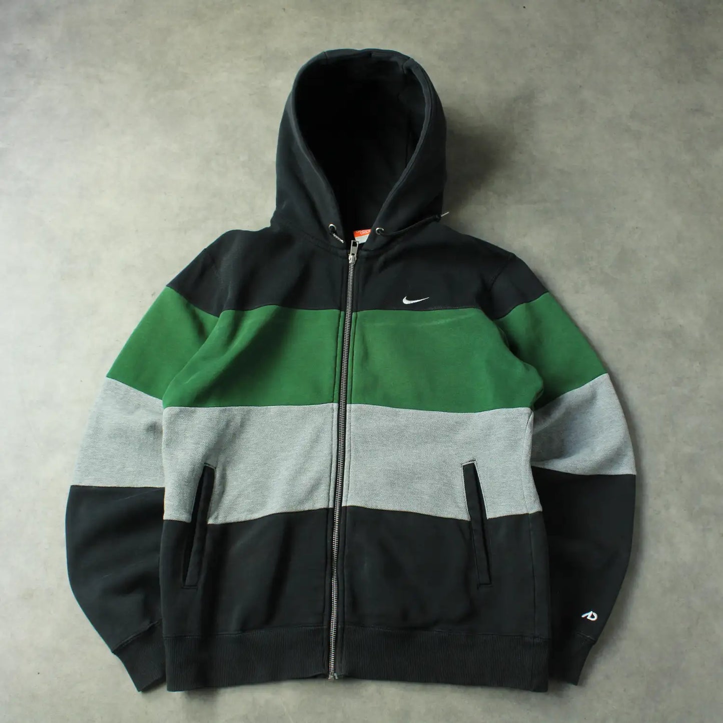 Nike Zip-Up Hoodie – Black / Grey / Green (Man-M)