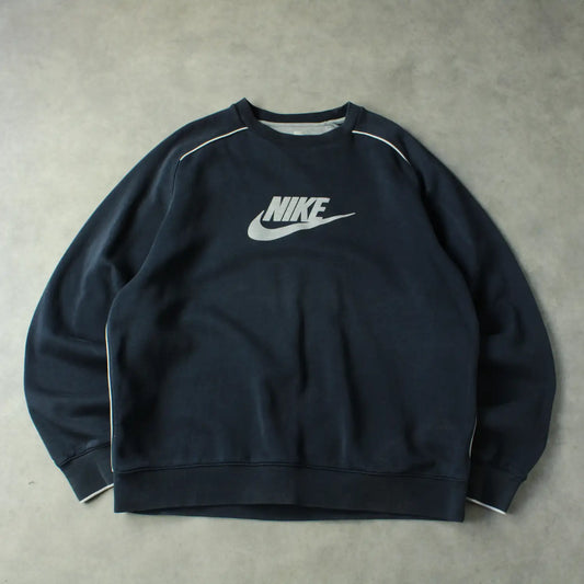 Nike Swoosh Logo Sweatshirt – Black (Man-XL)