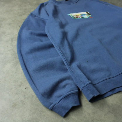 Quiksilver Graphic Sweatshirt – Blue (Man-XL,Flawed)