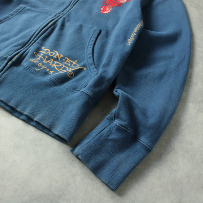 Ed Hardy Back Printed Full Zip Sweatshirt – Blue (Man-L)