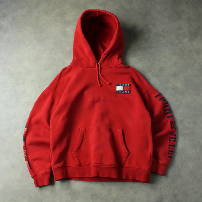 Tommy Jeans Back Printed Hoodie – Red (Man-M)