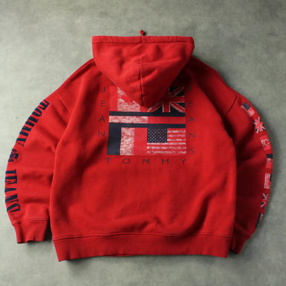Tommy Jeans Back Printed Hoodie – Red (Man-M)
