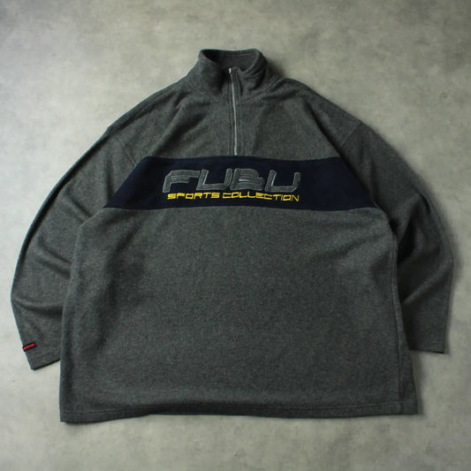 FUBU Quarter Zip Fleece – Grey (Man-3XL)