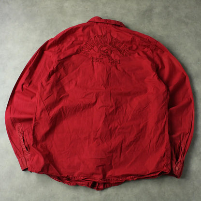 Armani Jeans Sunkissed Lightweight Button-Up Shirt – Red (Man-XL)