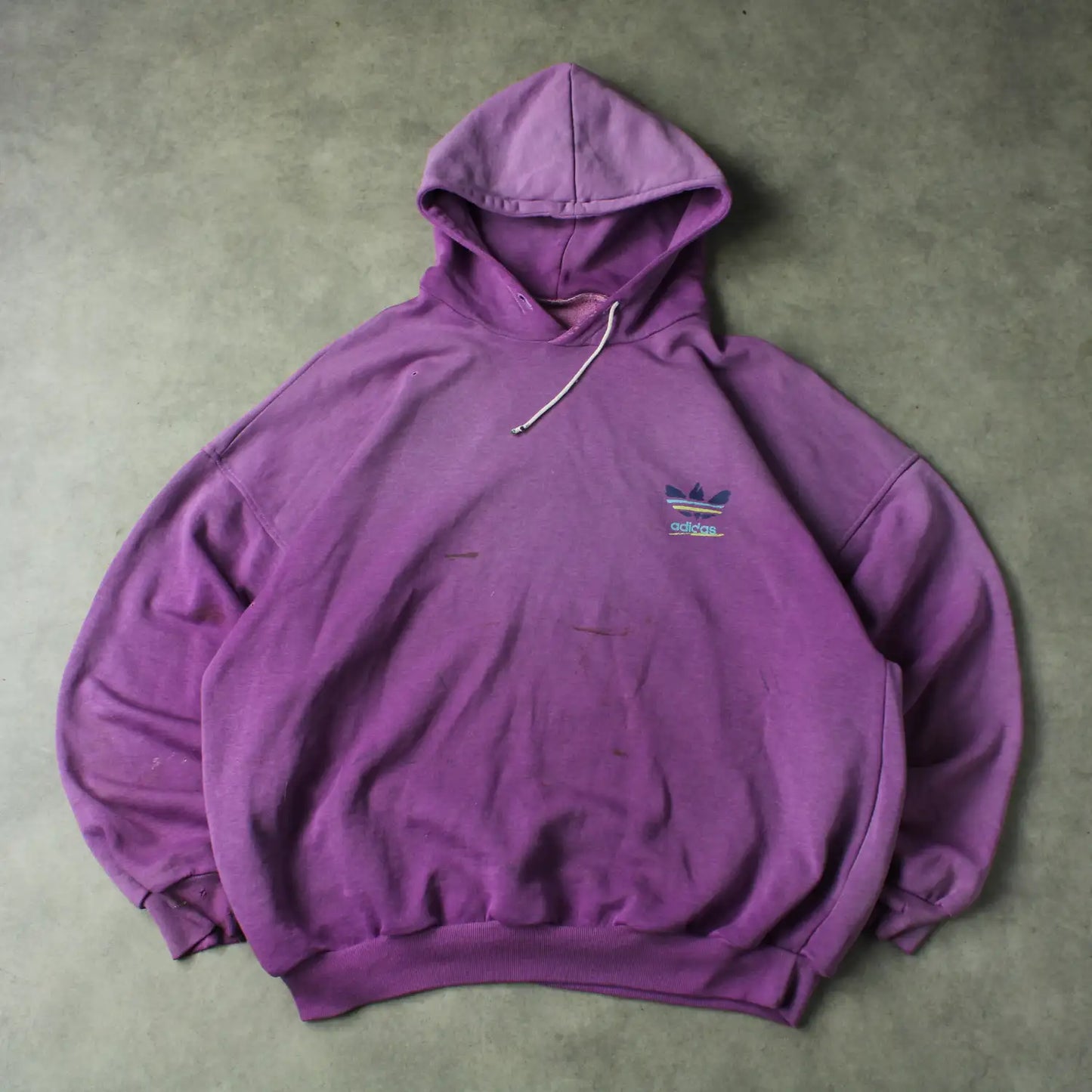 Adidas Vintage Trefoil Hoodie – Purple (Man-L,Distressed)