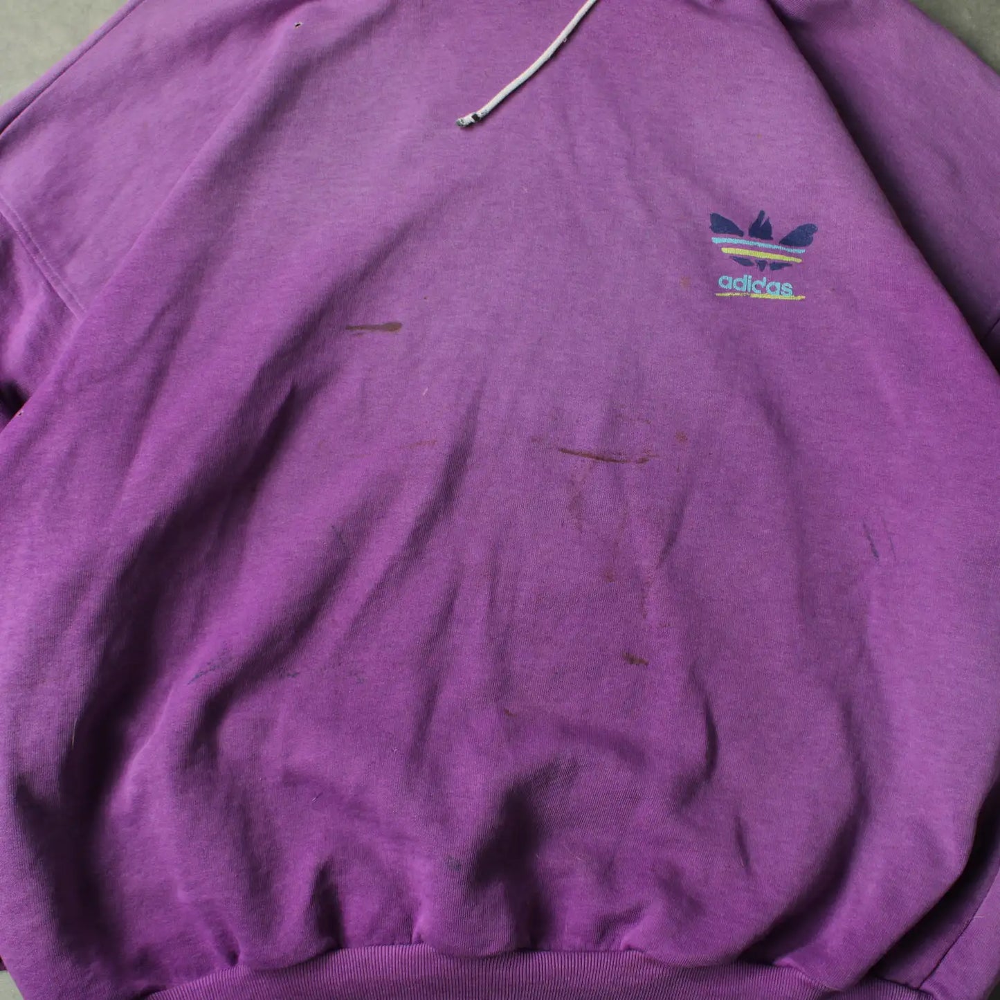 Adidas Vintage Trefoil Hoodie – Purple (Man-L,Distressed)