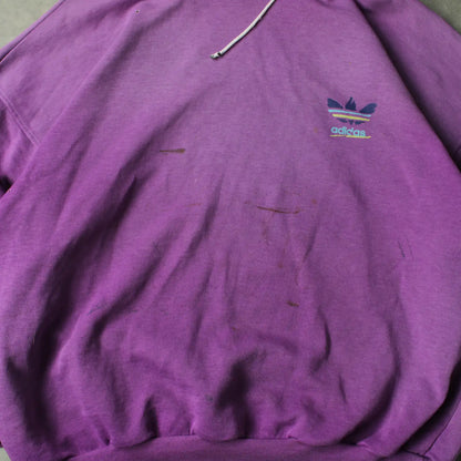 Adidas Vintage Trefoil Hoodie – Purple (Man-L,Distressed)
