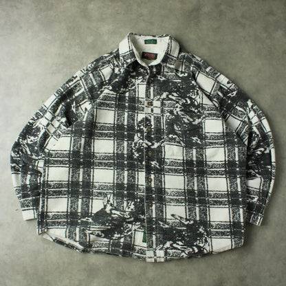 Windriver Patterned Flannel Shirt – Black & White (Man-XL)