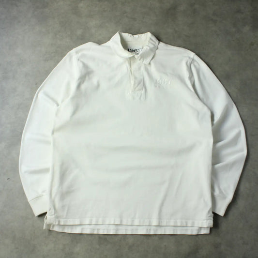Marc O’Polo 1967 Long Sleeve Piqué Polo – White (Man-XL)