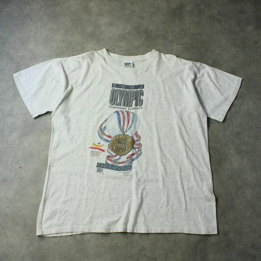1992 Barcelona Olympic Printed T-Shirt – Grey (Man-XL)