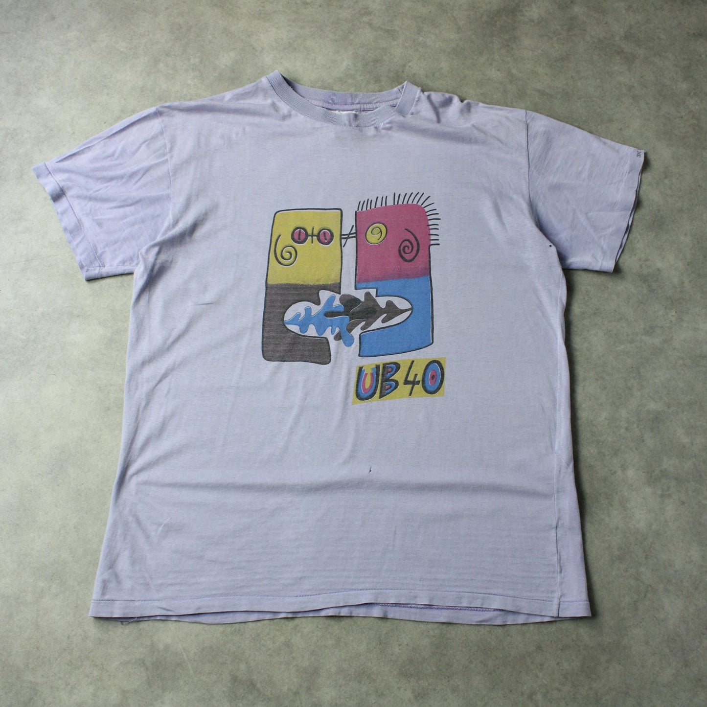 3K Vintage Graphic Print T-Shirt – Light Purple (Man-M)