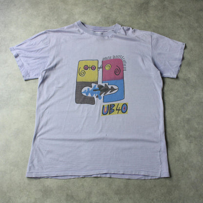 3K Vintage Graphic Print T-Shirt – Light Purple (Man-M)