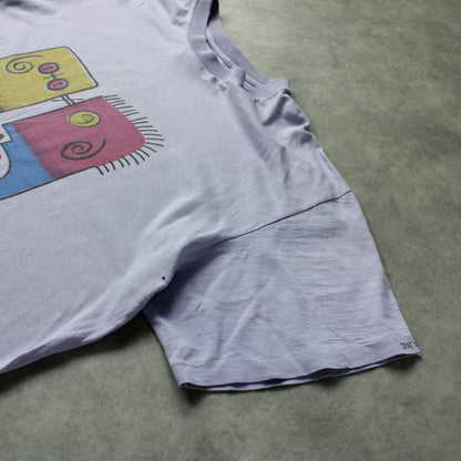 3K Vintage Graphic Print T-Shirt – Light Purple (Man-M)