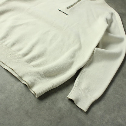 Daily Aesthetikz Minimal Half Zip Knit Sweater – Cream (Man-S)