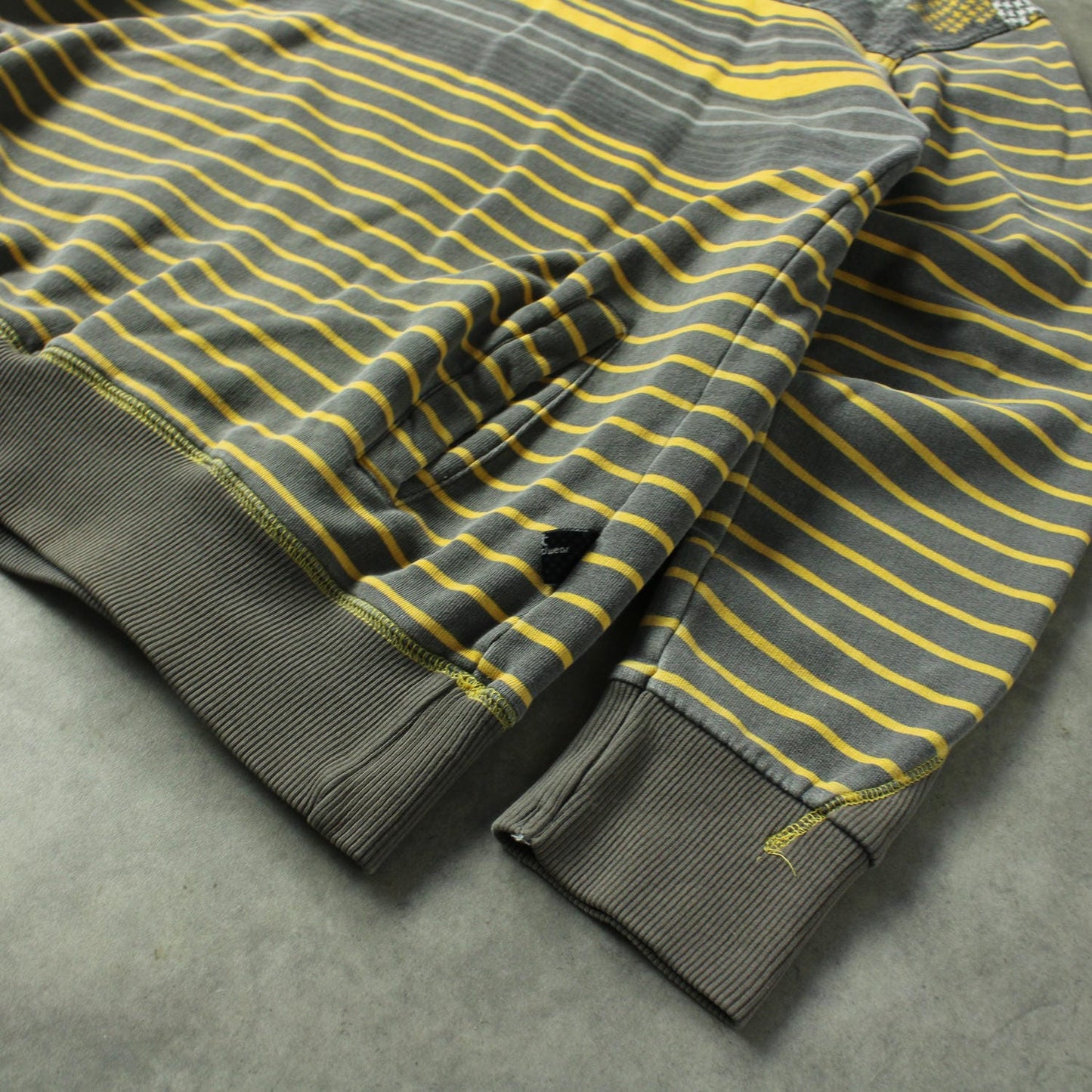 Protest Striped Hooded Sweatshirt – Grey & Yellow (Man-L)