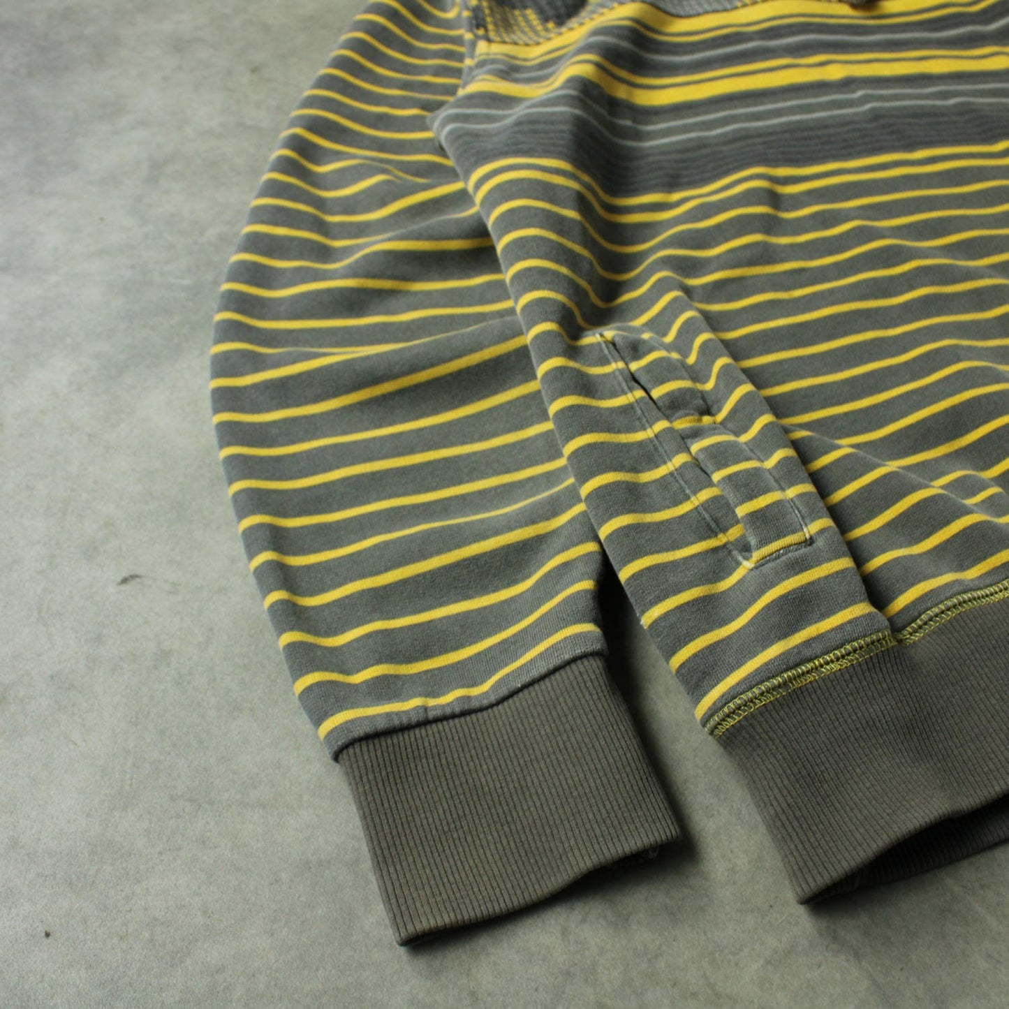 Protest Striped Hooded Sweatshirt – Grey & Yellow (Man-L)