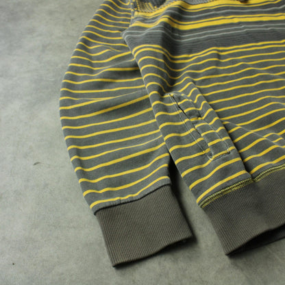 Protest Striped Hooded Sweatshirt – Grey & Yellow (Man-L)
