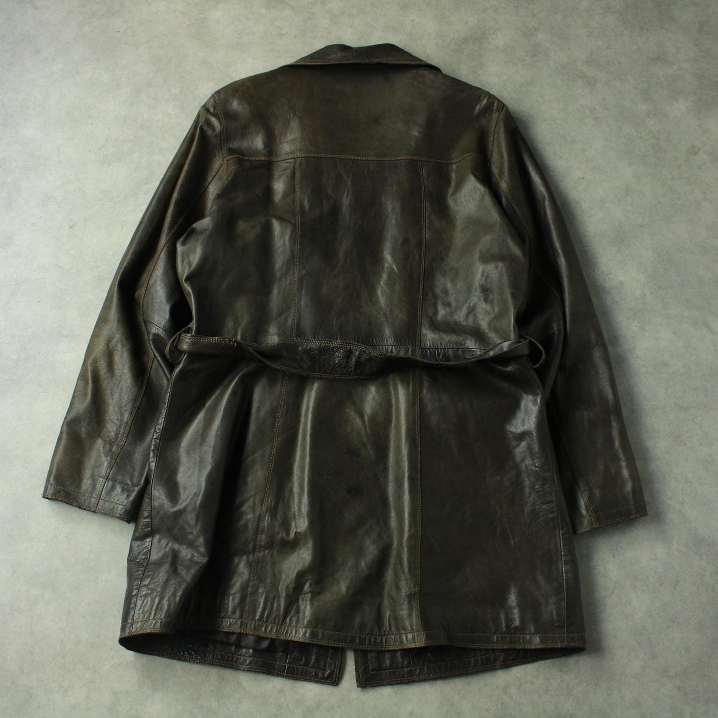 Chevirex Belted Leather Jacket – Dark Brown (Woman-L)