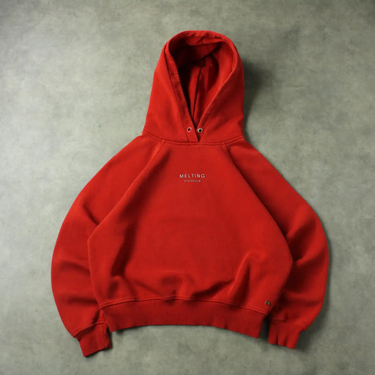 Melting Stockholm Minimal Logo Hoodie – Red (Woman-M)