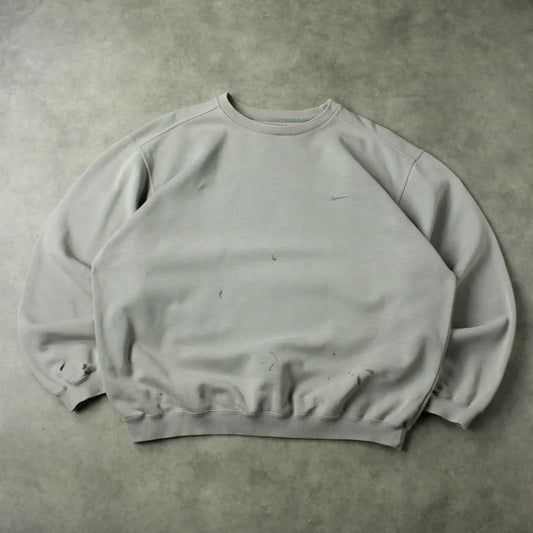 Nike Distressed Vintage Crewneck Sweatshirt – Grey (Man-L)