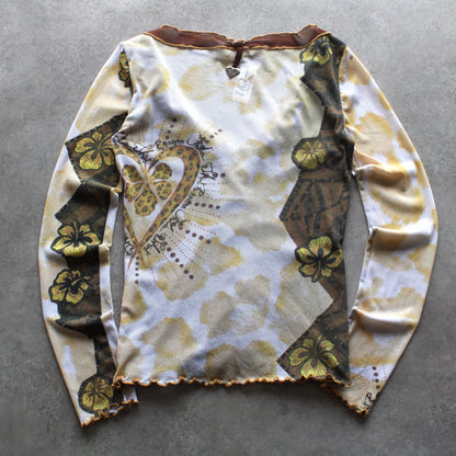 Shirt Passion Y2K Mesh Layered Long Sleeve Blouse (Woman-L)