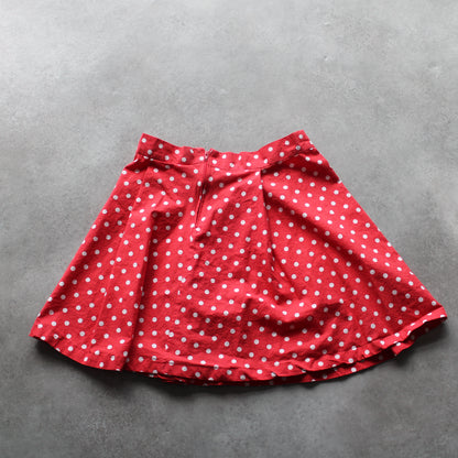 Vintage Red Polka Dot Mini Skirt (Woman-W28)